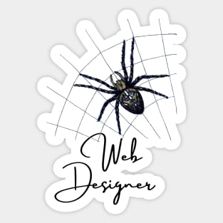 Funny Design for Web Designers with Cool Scary Spider in a Web Sticker